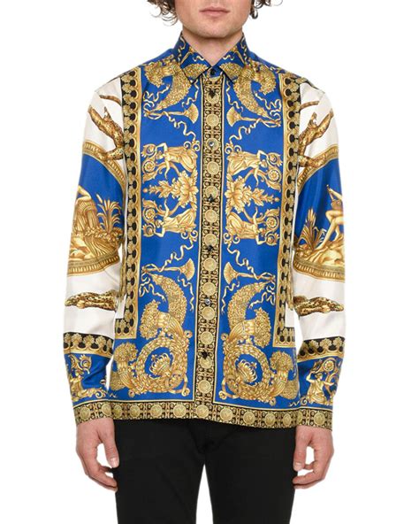 men blue versace shirt|versace dylan blue best price.